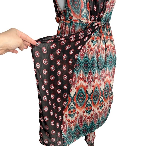 Xhilaration Boho Print Semi Sheer Sleeveless Tie Waist Duster - Picture 7 of 9